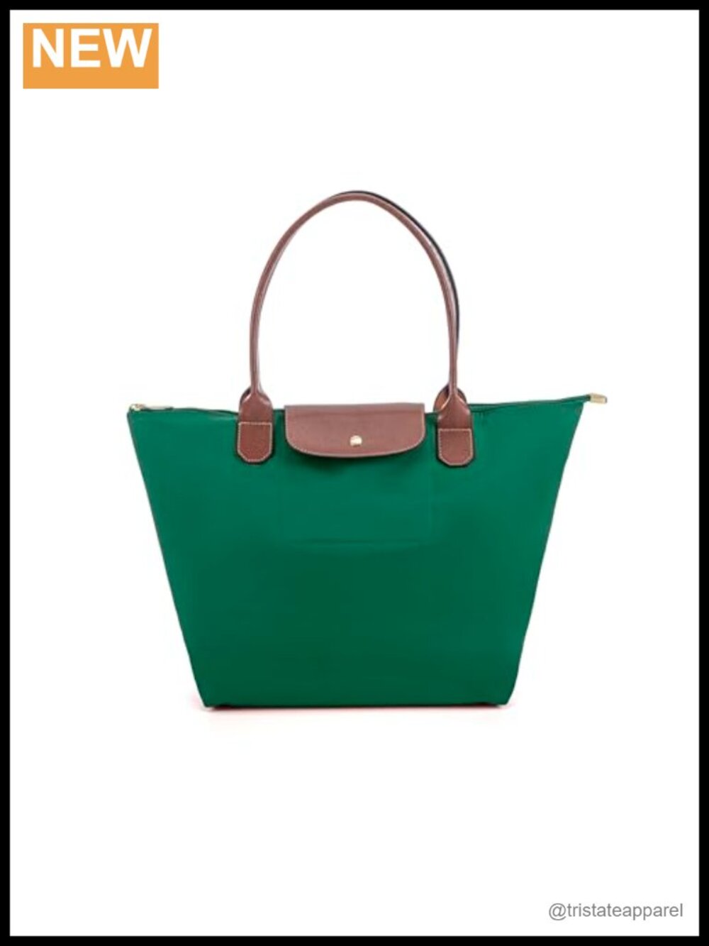 Foldable Nylon Tote Bag Hobo Handbag with Zipper Shoulder Strap for Travel Work